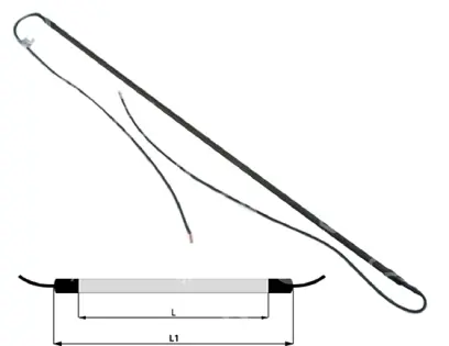těleso topné 400 W, 230 V, d=8,5 mm, L=1150 mm